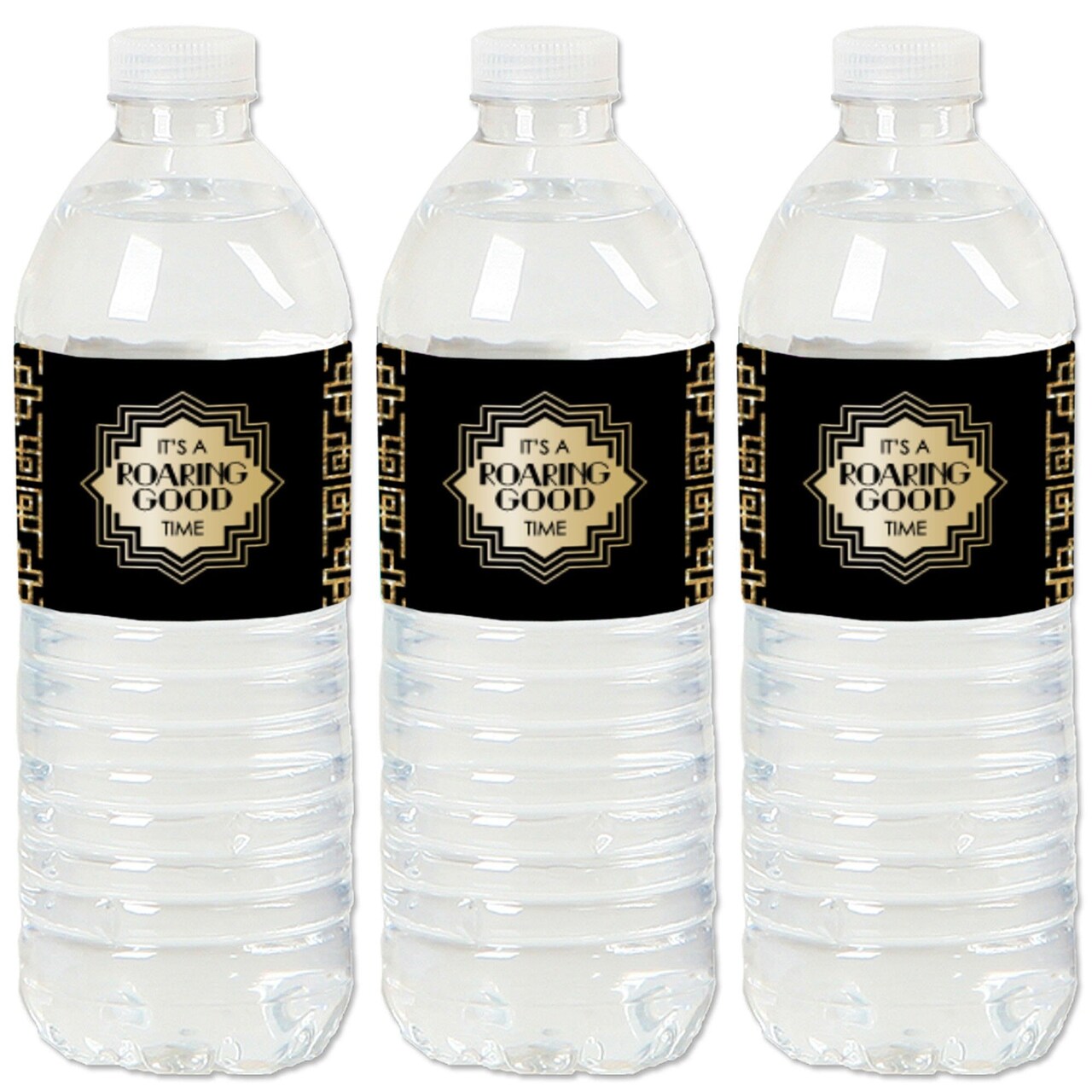 Big Dot of Happiness Roaring 20's - 1920s Art Deco Jazz Party Water Bottle Sticker Labels - Set of 20